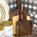 Pack 3 Planches à Découper en Bois de Noyer Massif – Tailles S, M, L